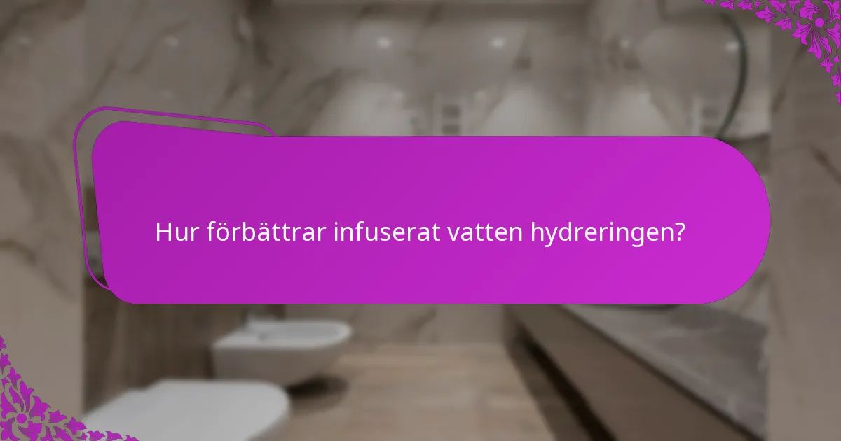 Hur förbättrar infuserat vatten hydreringen?