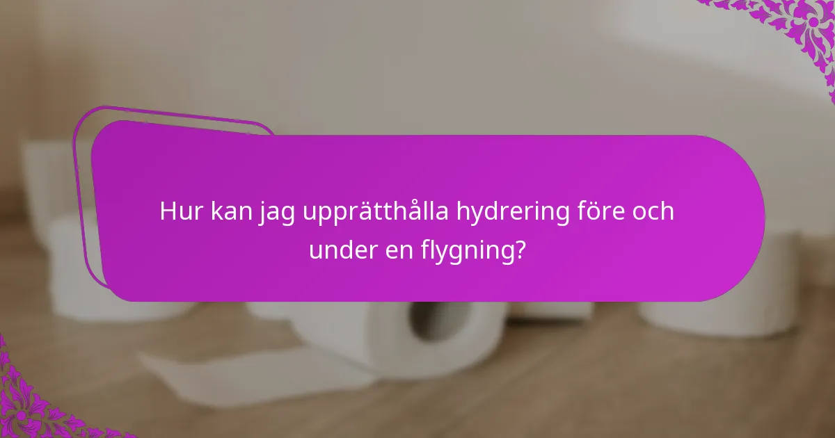Hur kan jag upprätthålla hydrering före och under en flygning?