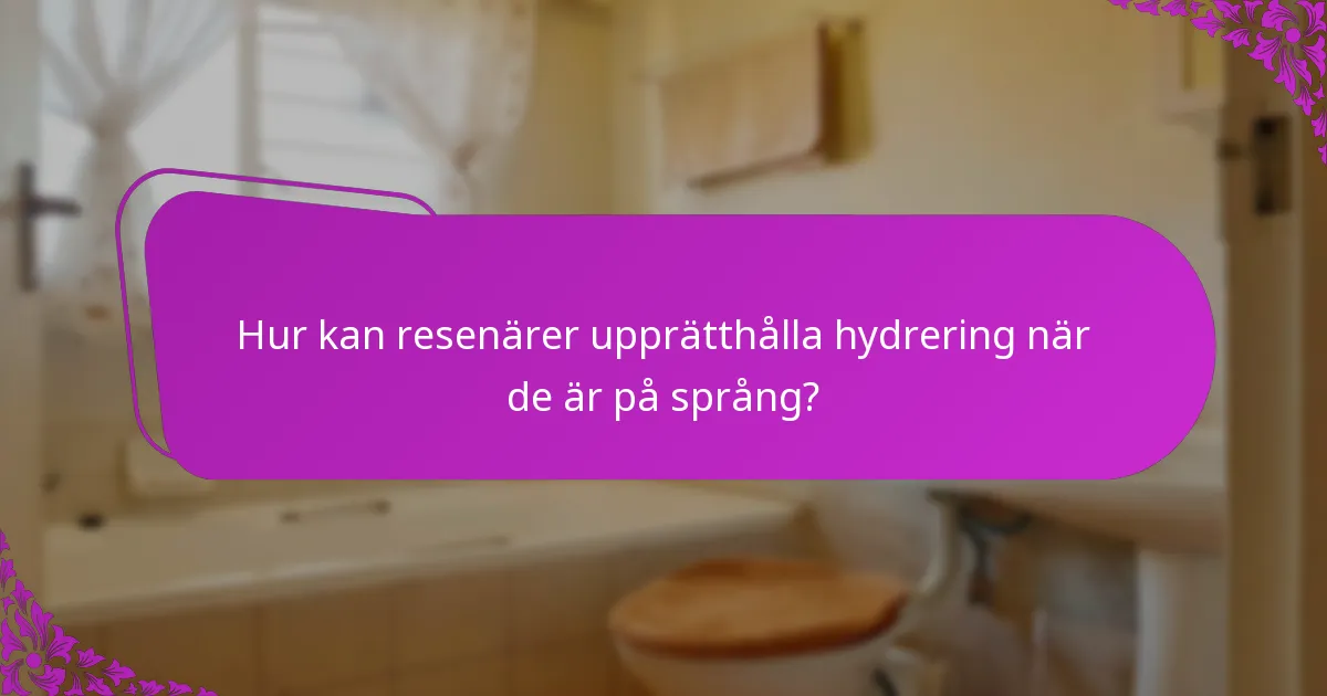 Hur kan resenärer upprätthålla hydrering när de är på språng?