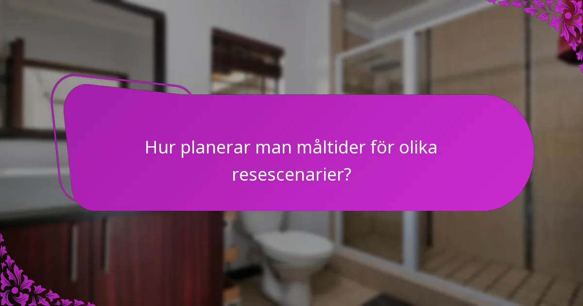 Hur planerar man måltider för olika resescenarier?