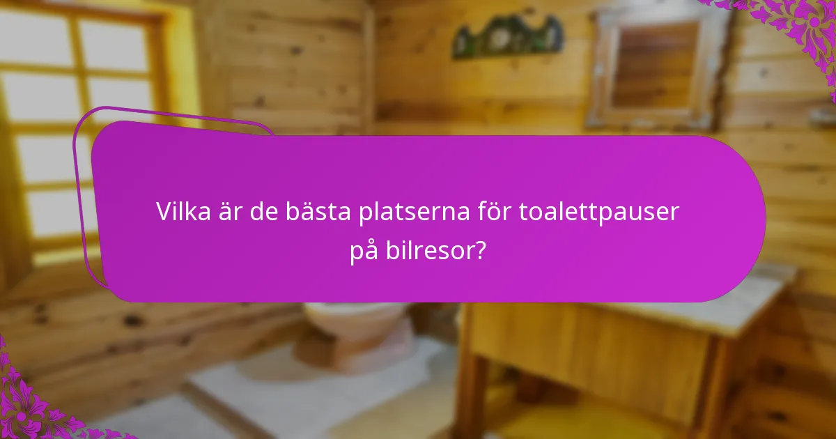 Vilka är de bästa platserna för toalettpauser på bilresor?