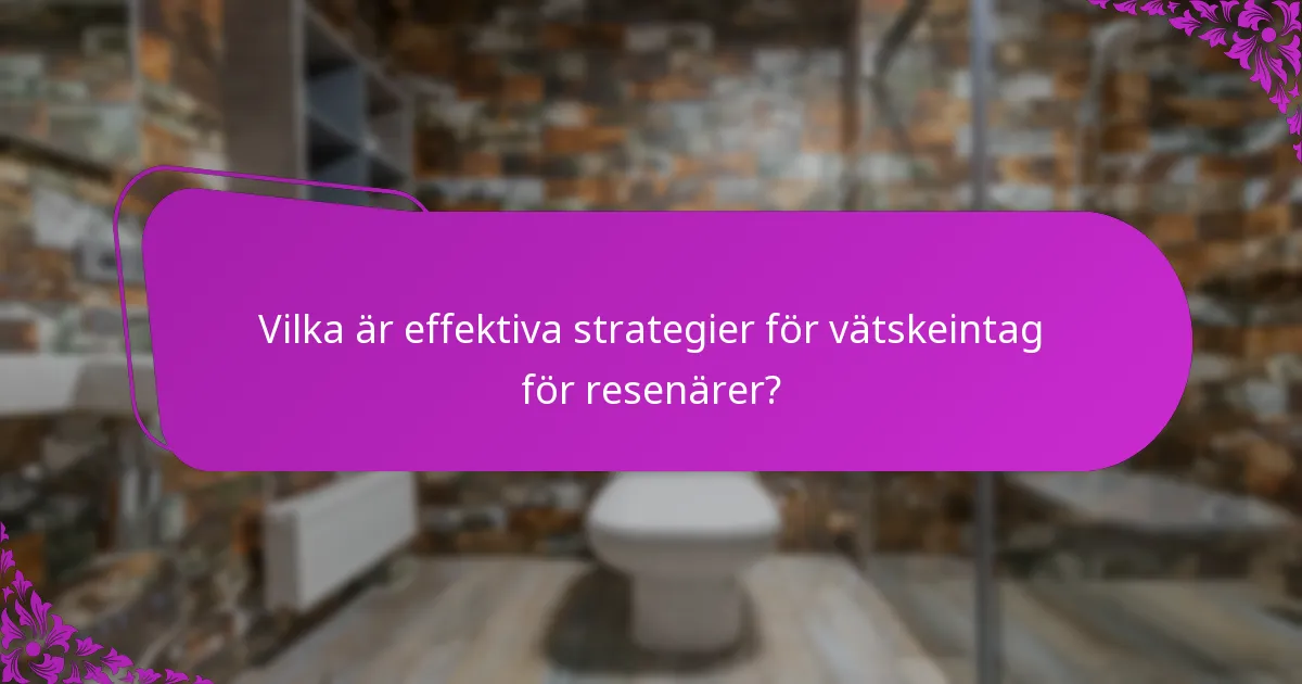 Vilka är effektiva strategier för vätskeintag för resenärer?