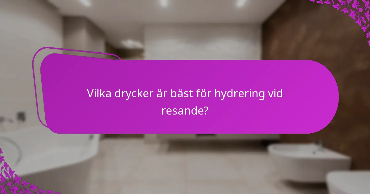 Vilka drycker är bäst för hydrering vid resande?