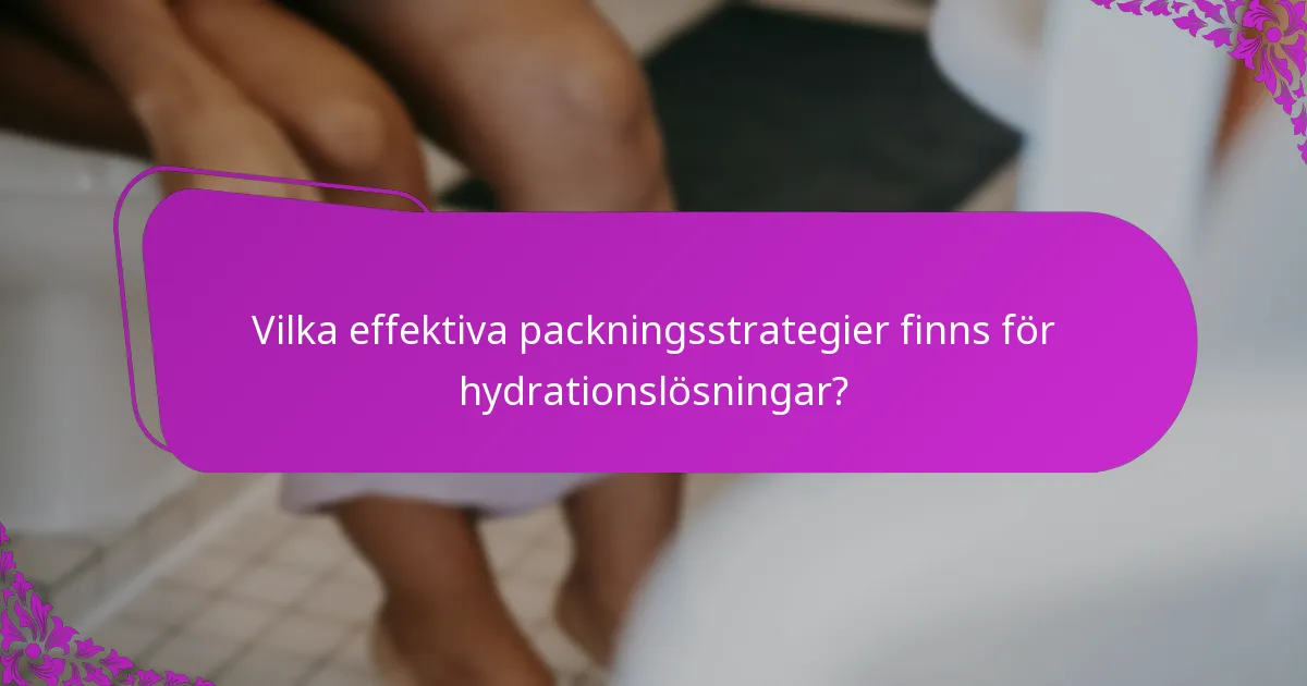 Vilka effektiva packningsstrategier finns för hydrationslösningar?