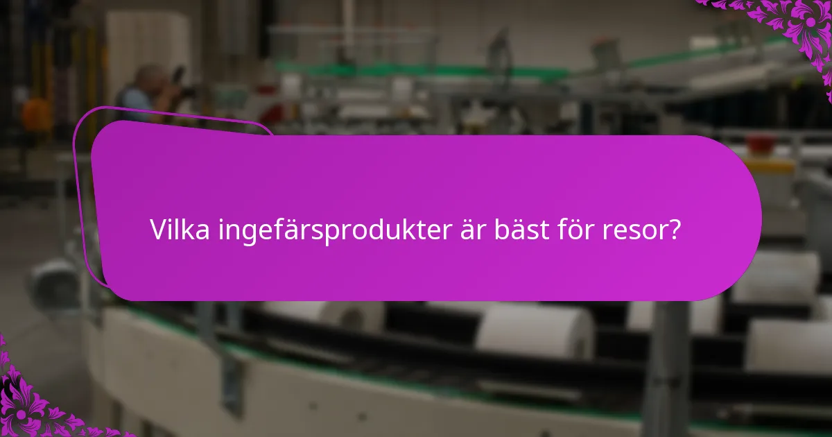 Vilka ingefärsprodukter är bäst för resor?