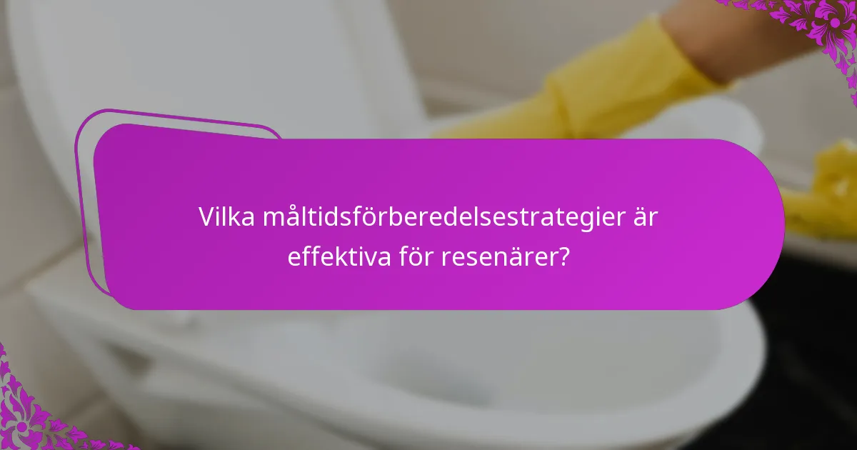 Vilka måltidsförberedelsestrategier är effektiva för resenärer?