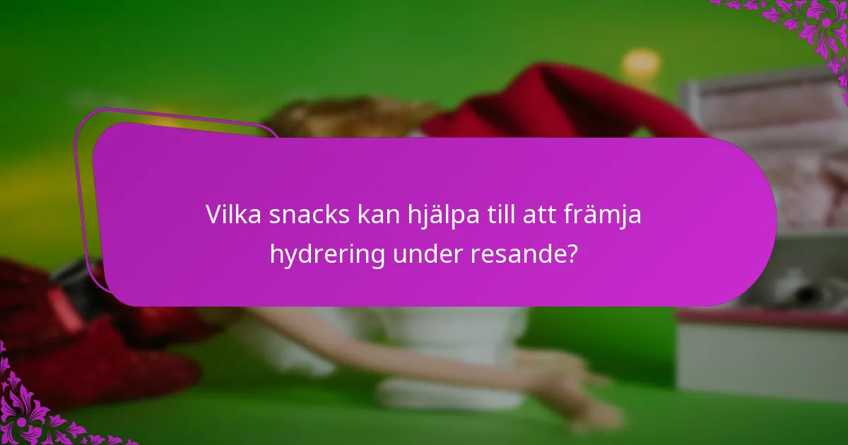 Vilka snacks kan hjälpa till att främja hydrering under resande?