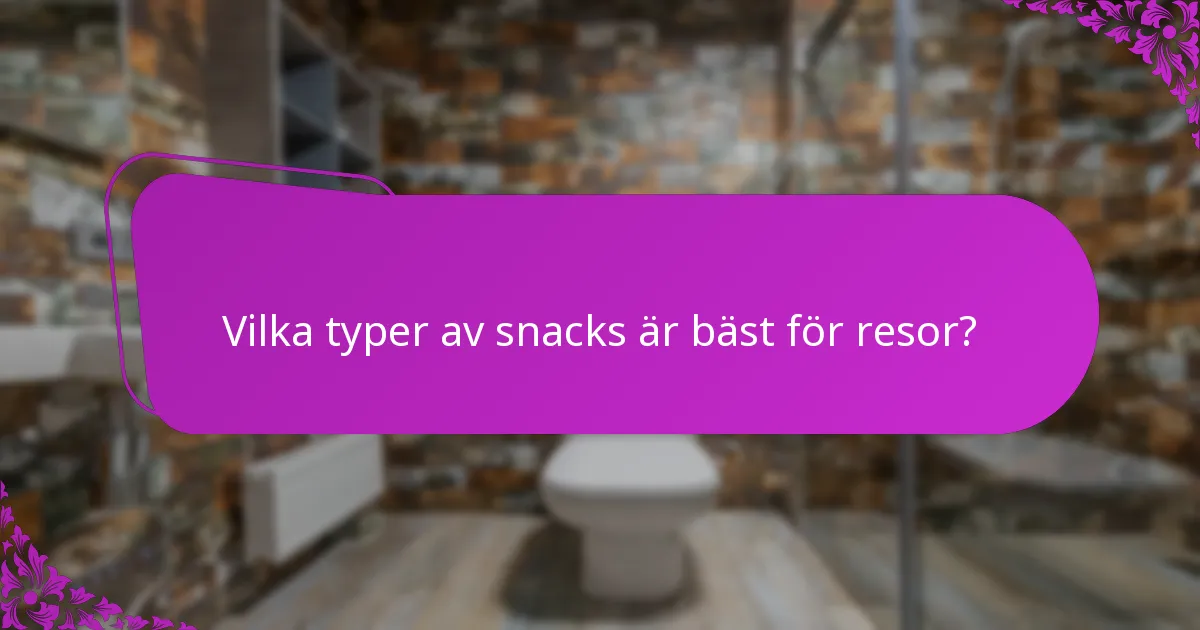 Vilka typer av snacks är bäst för resor?