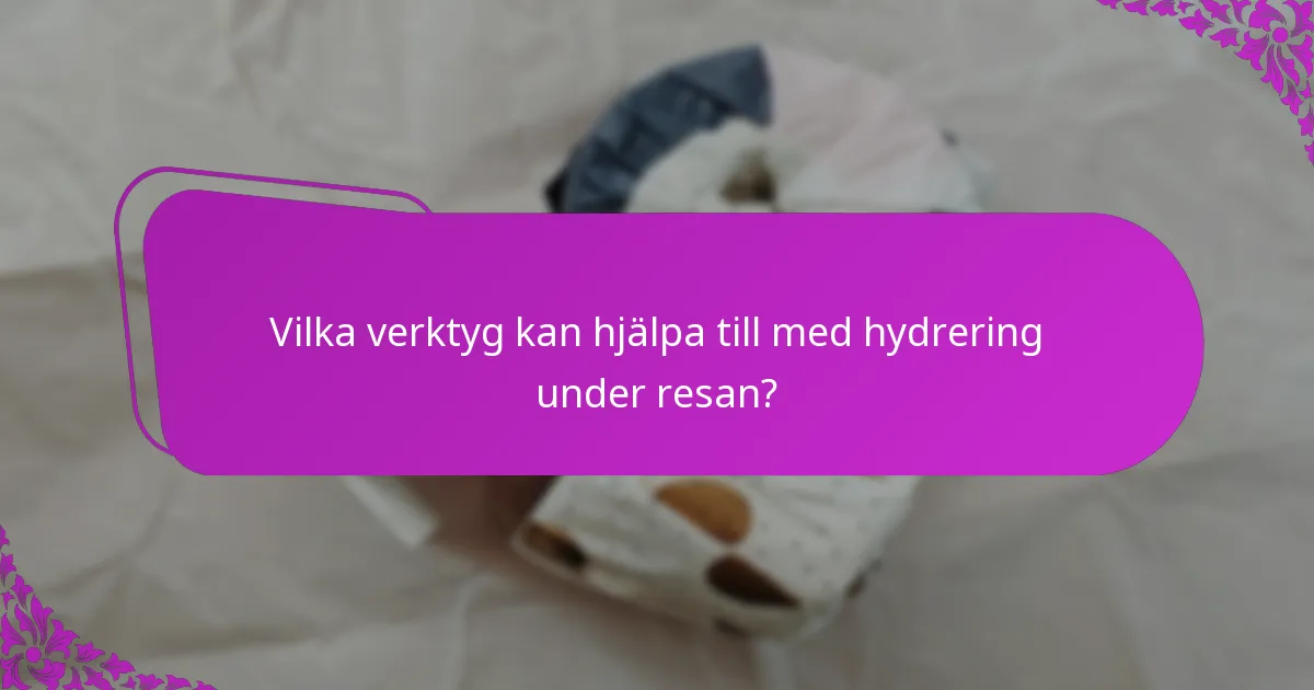Vilka verktyg kan hjälpa till med hydrering under resan?